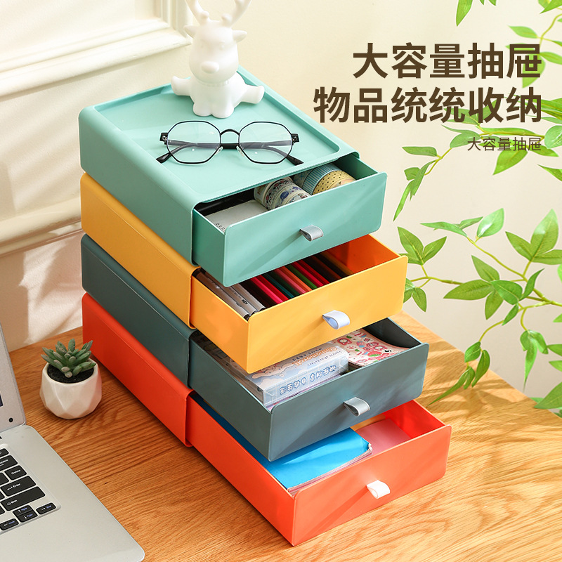 Drawer-type desktop storage box, storage box, office desk rack, organizing cabinet, wholesale organizing box Item Picture