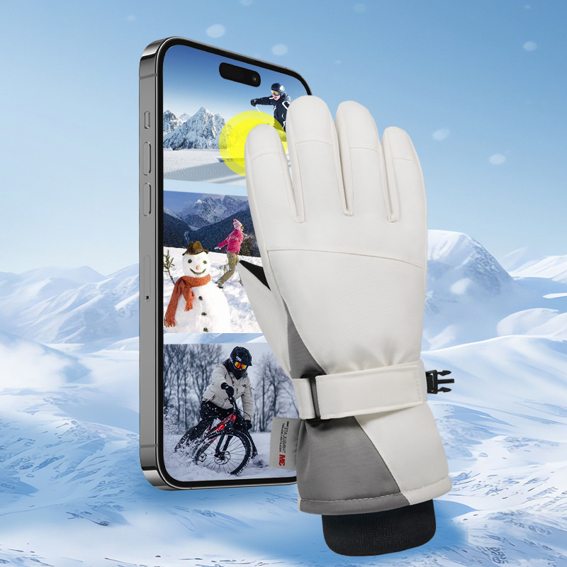Warm fleece ski gloves, autumn and winter gloves, cycling gloves, women's touch screen gloves, men's cross-border wholesale high price Application Scenario