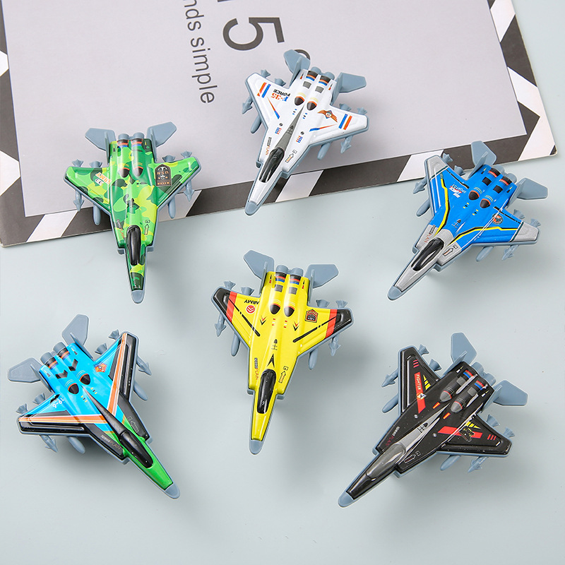 Iron sheet resilience fighter jet model toy, alloy aircraft, arcade claw machine, small toy, student gift details Picture