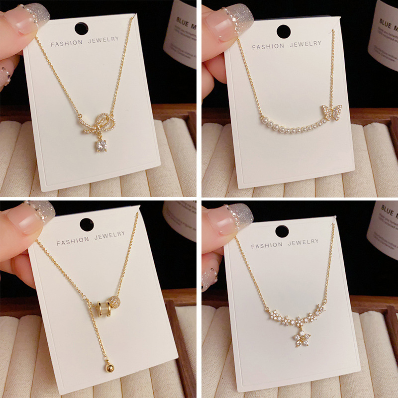 金色项链 夏季时尚小清新微镶锆石百搭锁骨链网红个性轻奢颈链女细节图