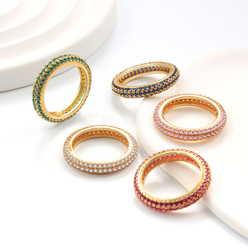 925 Silver fine closed zircon ring, silver ring, Korean version ring, no color fading Application Scenario