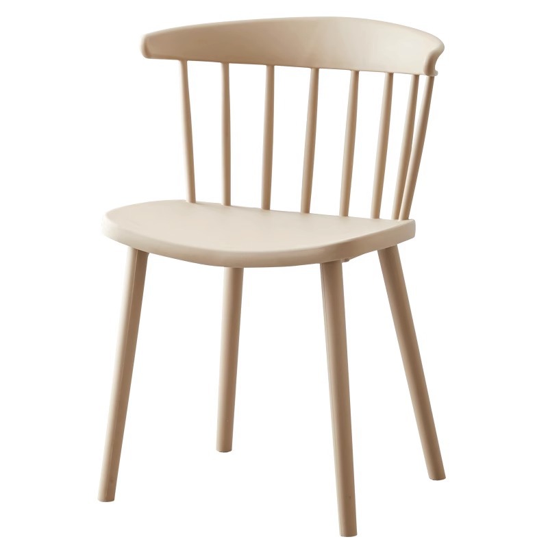 Plastic chairs, modern and simple Nordic dining chairs for home use, creative backrest chairs for coffee shops, wholesale of Subnet Red Windsor chairs Item Picture