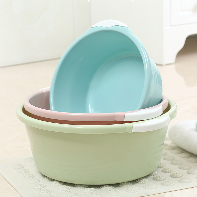 家用盆多功能简约洗脸洗菜搓衣盆加厚耐用塑料面盆圆脸盆子洗衣用