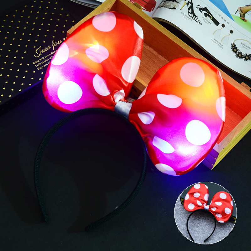 Christmas hot sales: Sparkling fabric bow headband, glowing pudding, Mickey headwear, concert street stall toys, free shipping details Picture