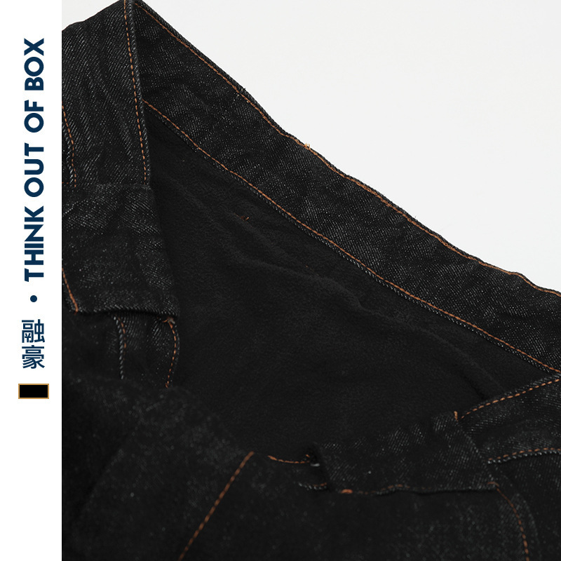 牛仔裤/带钻牛仔裤/牛仔裤阔腿/牛仔短裤女/阔腿裤细节图