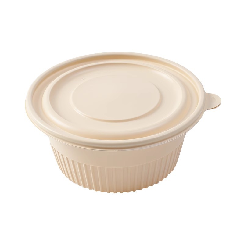 Free shipping biodegradable lunch boxes, disposable corn starch boxes with three or four compartments, special sale, packed round bowls, heat-resistant Application Scenario