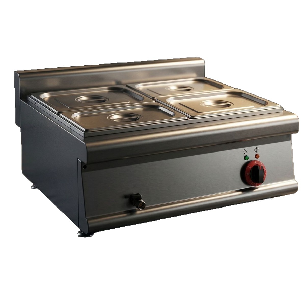 Kaiping commercial countertop electric four-basin soup pot stainless steel precise temperature control insulation equipment for street stalls, restaurants and kitchens Item Picture