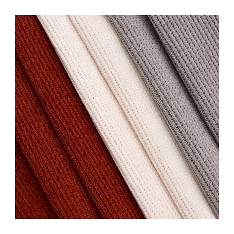 In stock: 280g fine-textured European cotton fleece fabric Chenille knitted elastic fabric for autumn and winter coats and wide-leg pants Application Scenario