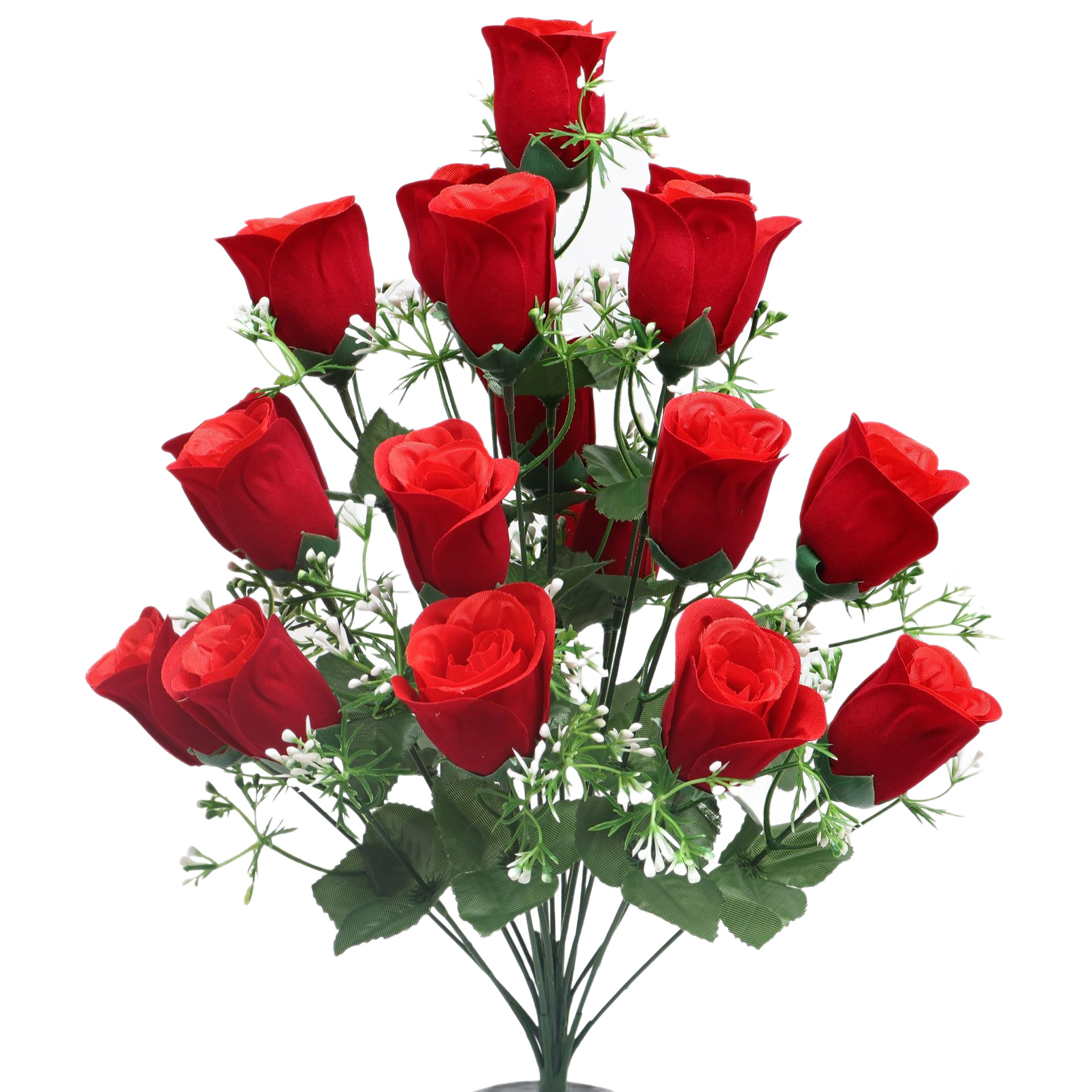 跨境代发贴标亚马孙特姆希音爆款绒布仿真玫瑰花厂外贸春蕾假花蕾白底实物图