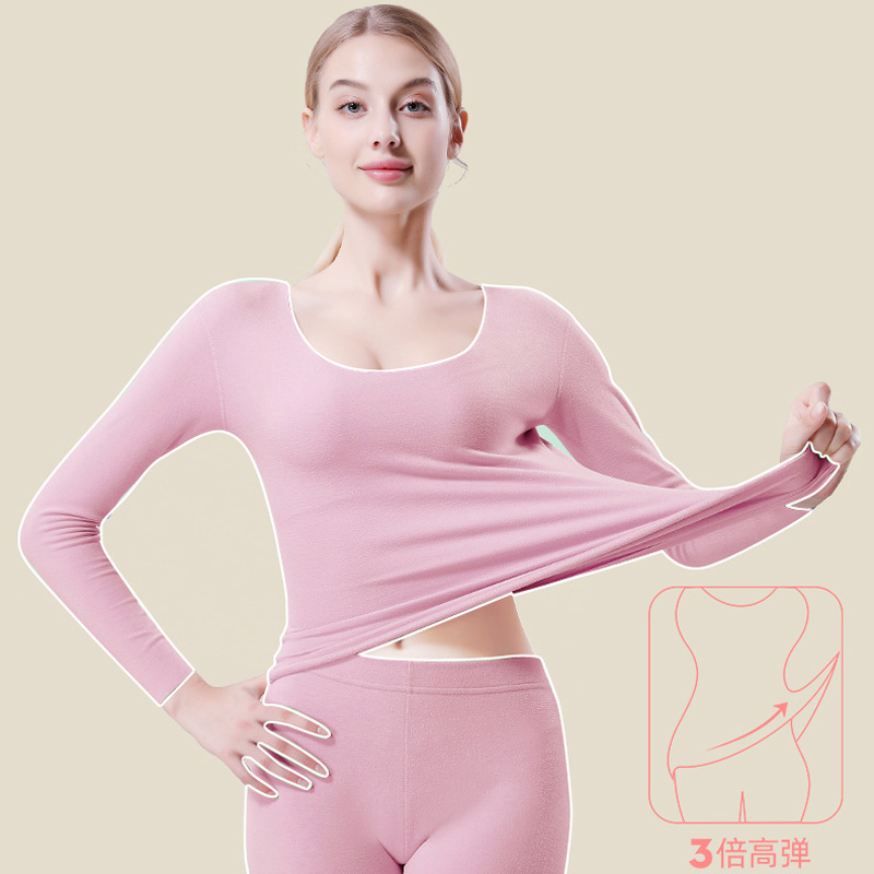 保暖内衣/秋衣秋裤/内衣套装保暖/圆领秋衣秋裤男女通用/羊绒保暖裤产品图