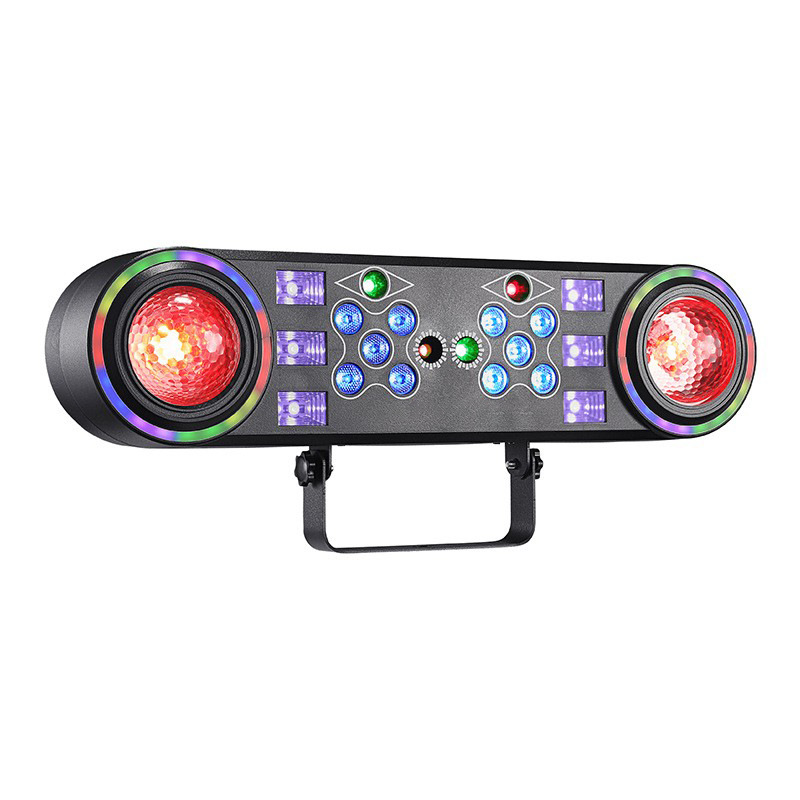Factory direct sales of the new seven-in-one stand light, led bar, nightclub, ktv event atmosphere rendering, seven-color dyed magic ball light, stage DJ atmosphere, voice-controlled laser effect light Item Picture