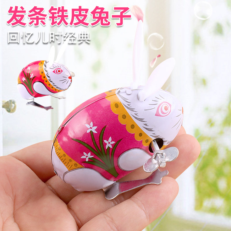 Winding tin Rabbit, a classic and retro handcrafted wind-up toy for the 80s generation, Jumping Rabbit, Tin Jumping Rabbit details Picture