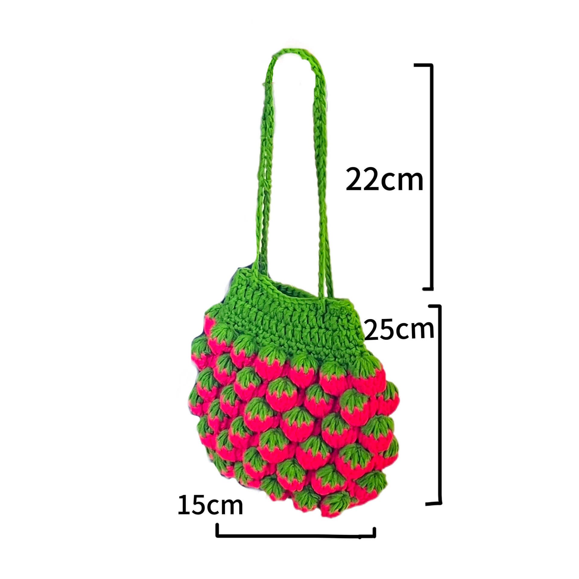 Wholesale of new creative and cute knitted children's bags, cartoon strawberry hand-woven dolls and woolen crossbody bags for autumn and winter details Picture