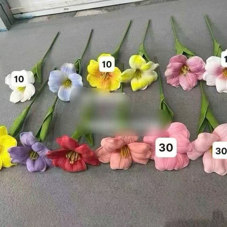 仿真花DIY发饰配件/仿真花/5朵塑膠花/假花/假花批发产品图