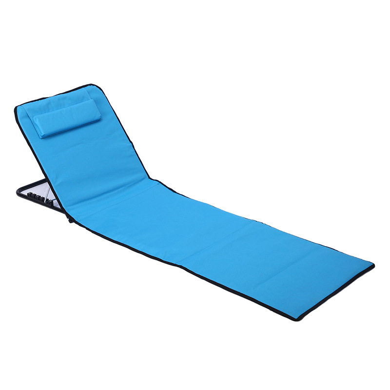 Outdoor sitting and lying beach mat, portable folding position adjustable backrest sunbathing lounge mat, a perfect nap tool Application Scenario