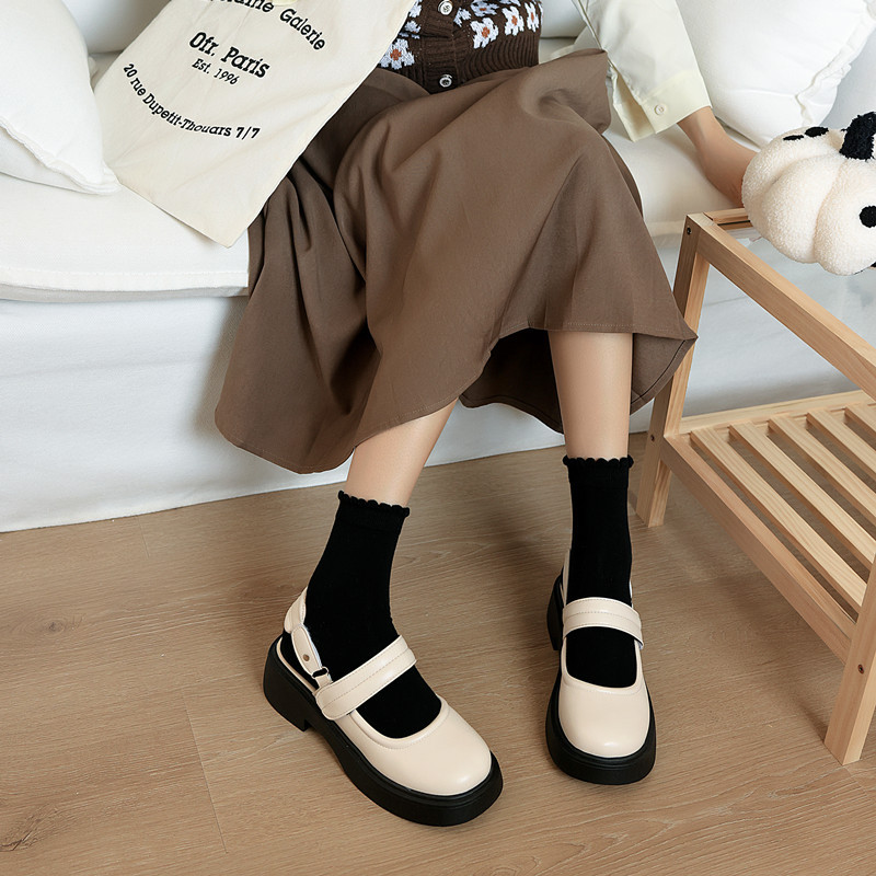 New Summer Dark Flower Pile pile socks straight plate Kasse black and white series black ear edge pattern women's mid-calf socks factory wholesale Specification image