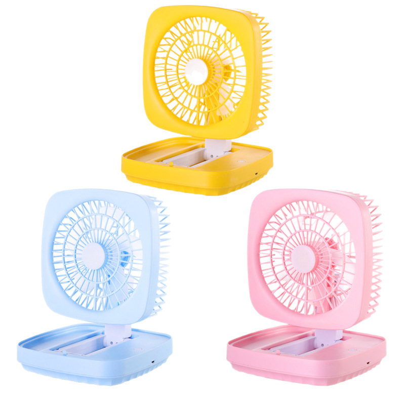 usb silent high-wind desktop fan, small student dormitory office charging desktop folding electric fan Item Picture