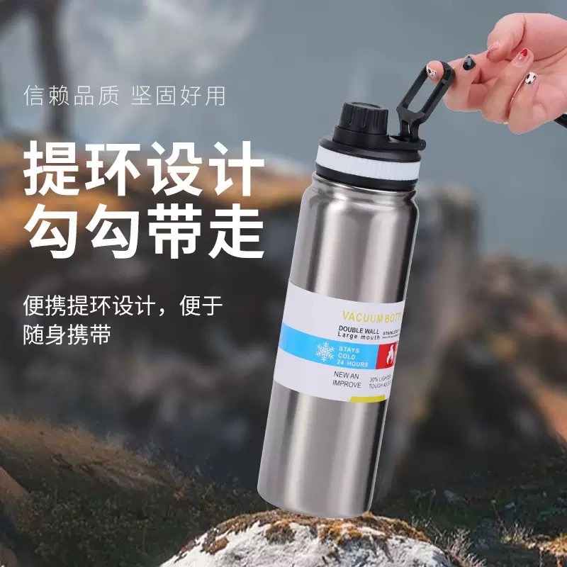 Wholesale of new cross-border 304 stainless steel space flasks, large-capacity insulated cups, sports water bottles and portable outdoor water cups Specification image