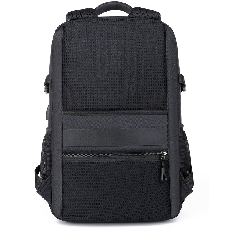 Men's black cross-border backpack, laptop bag, custom-made LOGO backpack manufacturer Item Picture