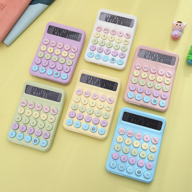 RZ-822CMAX New dopamine Calculator with circular mechanical keyboard and macaron gradient calculator full figure
