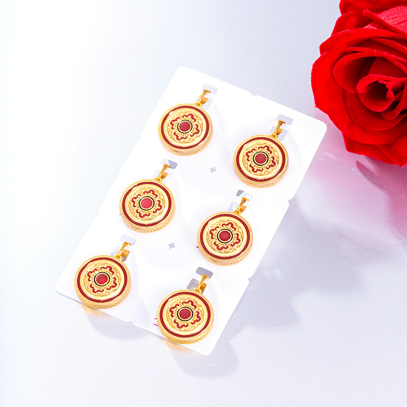Xuping Fashion Light Luxury Chinese-style Necklace Pendant, simple and elegant oil-dripping series copper alloy New Year Pendant wholesale for women Specification image