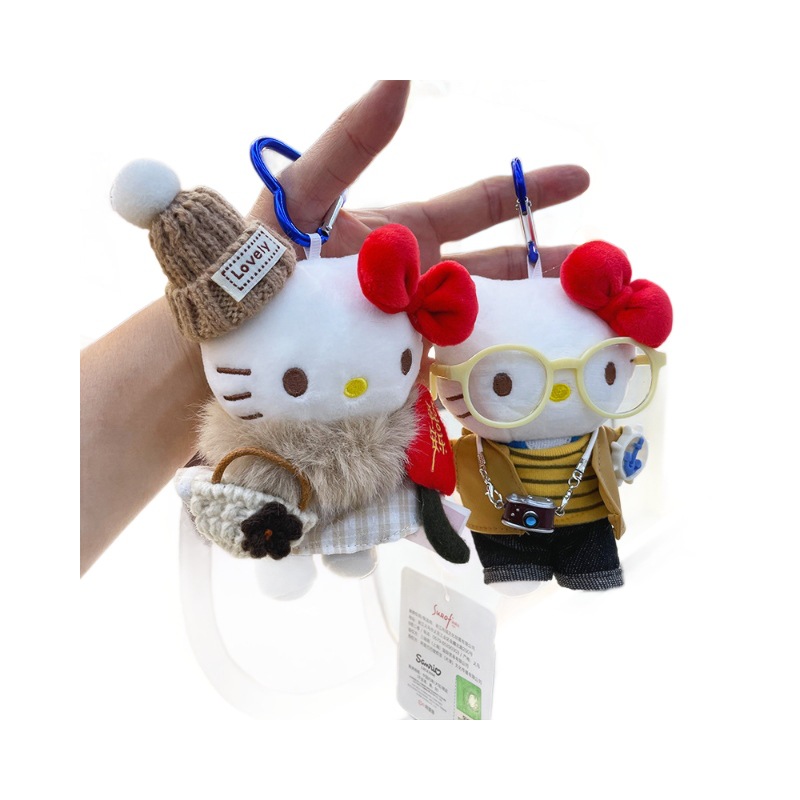 【 Genuine 】 hellokitty small pendant, cute plush doll kt doll dress, doll bag pendant Item Picture