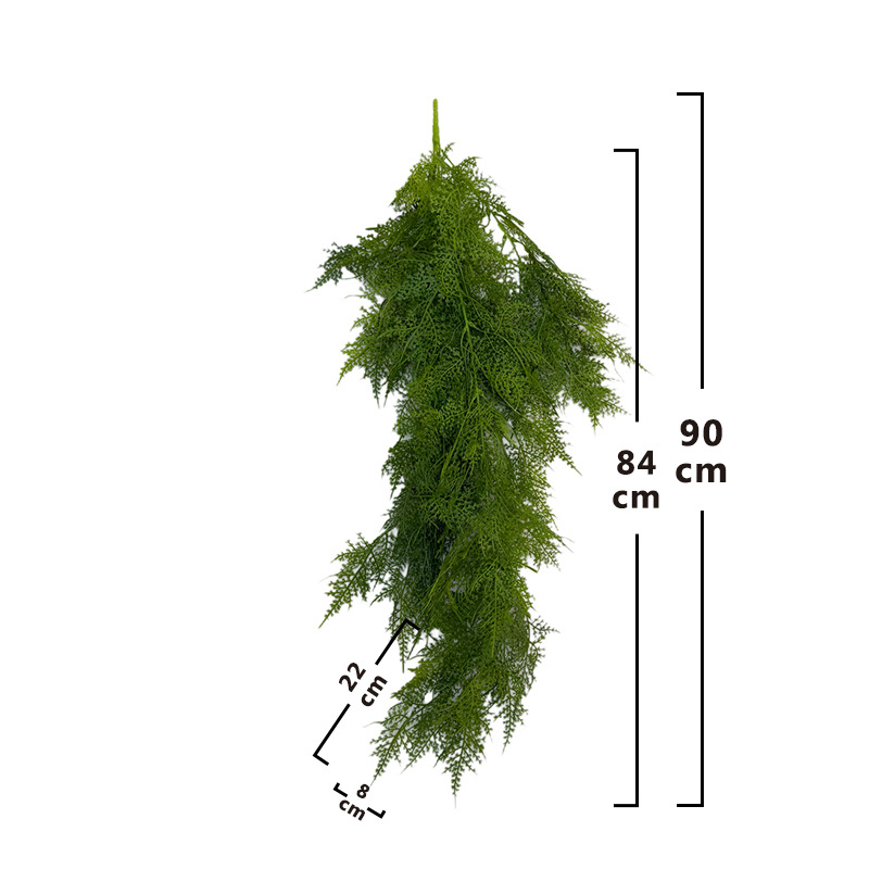 Artificial green plants, wall-hung orchids, hanging green plants, ferns, wall pipes, ceiling decorations, fern leaves, vines Specification image