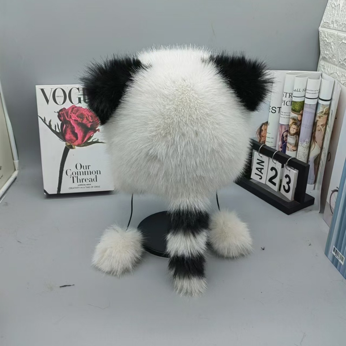 A thickened, warm, windproof and ear-protecting cap made of fox-like fur, little bear and Yao Yao hat for women to make their faces look smaller in autumn and winter. The big bear is thickened and fleece Item Picture