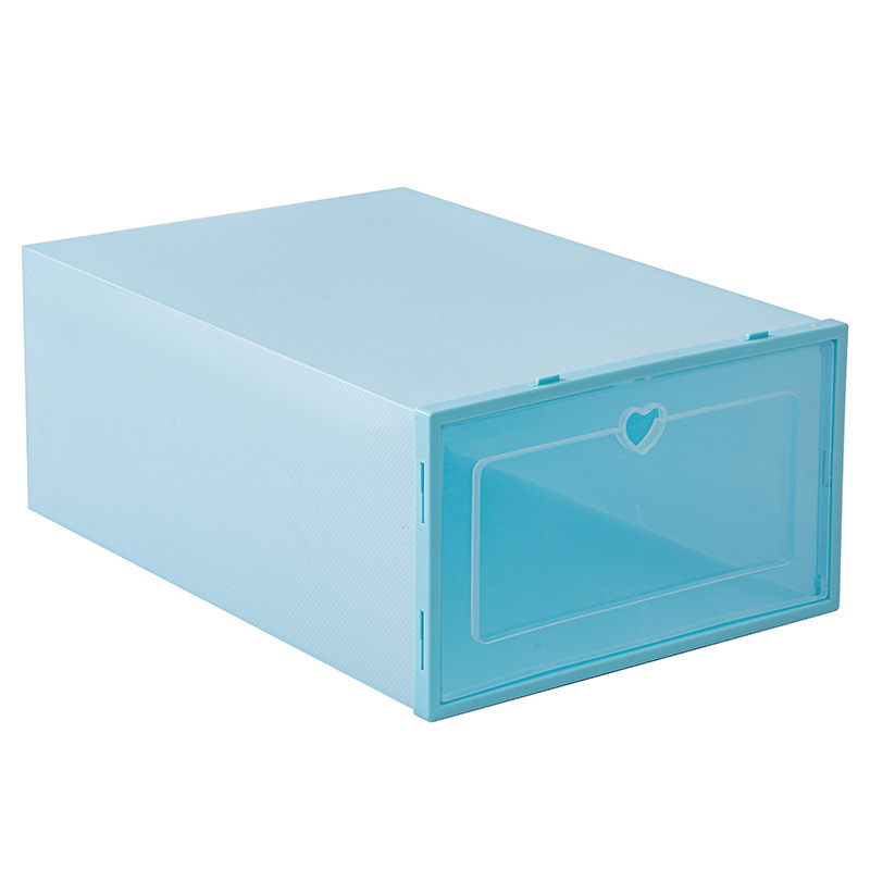 Wholesale of pp transparent plastic shoe storage boxes, dust-proof and moisture-proof household storage flip-top drawer boxes Item Picture