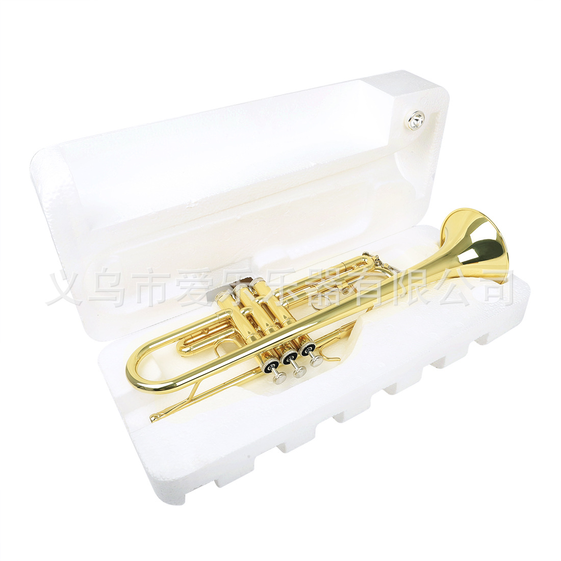 Wholesale of SLADE standard Bb brass trumpet foam box for children and students to perform three-tone trumpets details Picture