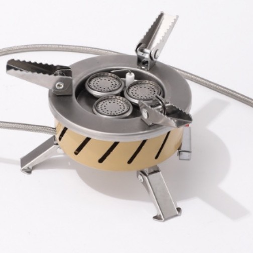 Outdoor picnic five-star fierce stove, three-head stove, portable camping stove, gas, high-altitude liquefied gas, gas stove Application Scenario