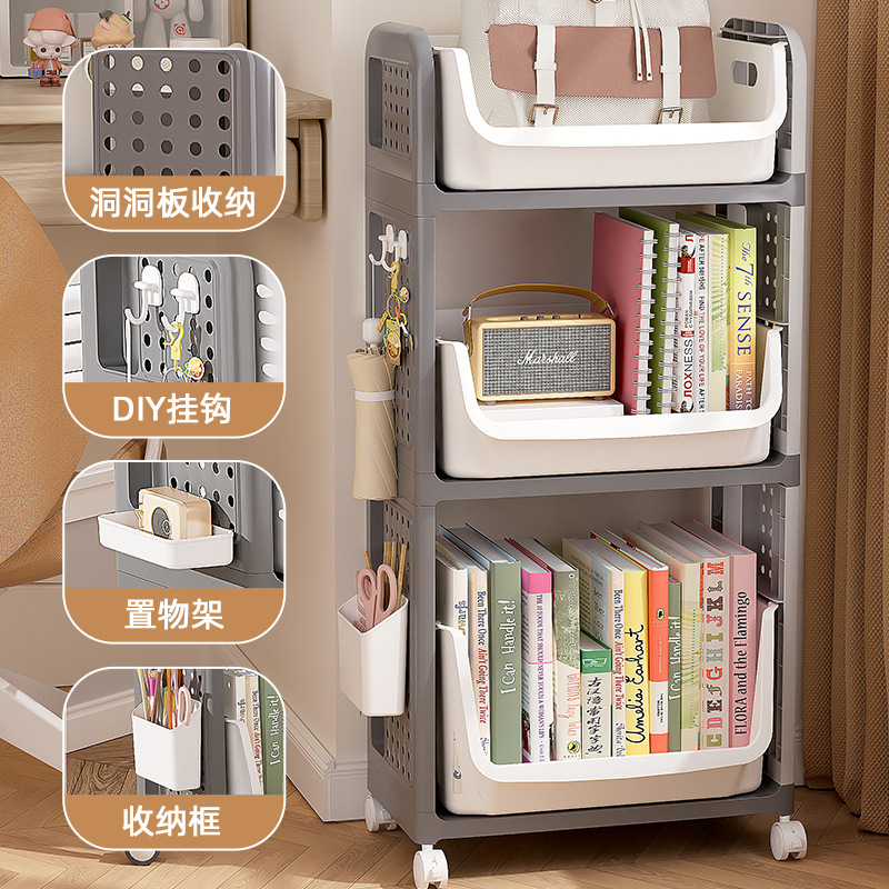 书包书本置物架可移动小推车书本收纳神器家用多层桌包收纳架产品图