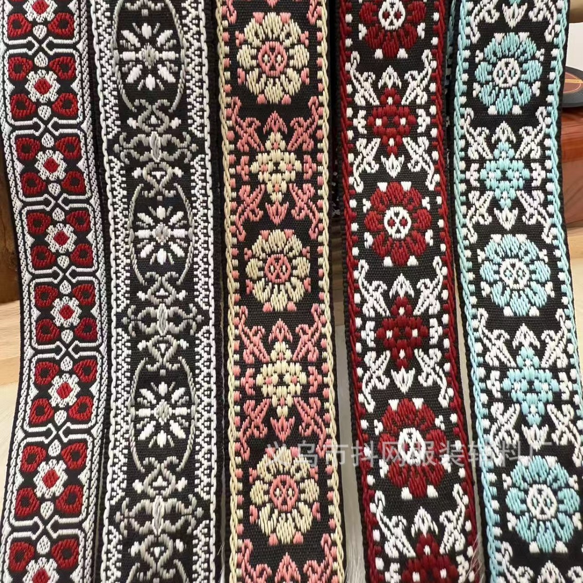3.1cm-4.1cm ethnic style jacquard embroidery webbing performance costume accessories gift box packaging tape details Picture
