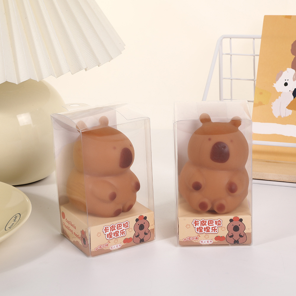 Douyin's popular Kapibala Pinch Play large cute guinea pig TPR toy children's slow rebound stress relief figurine details Picture
