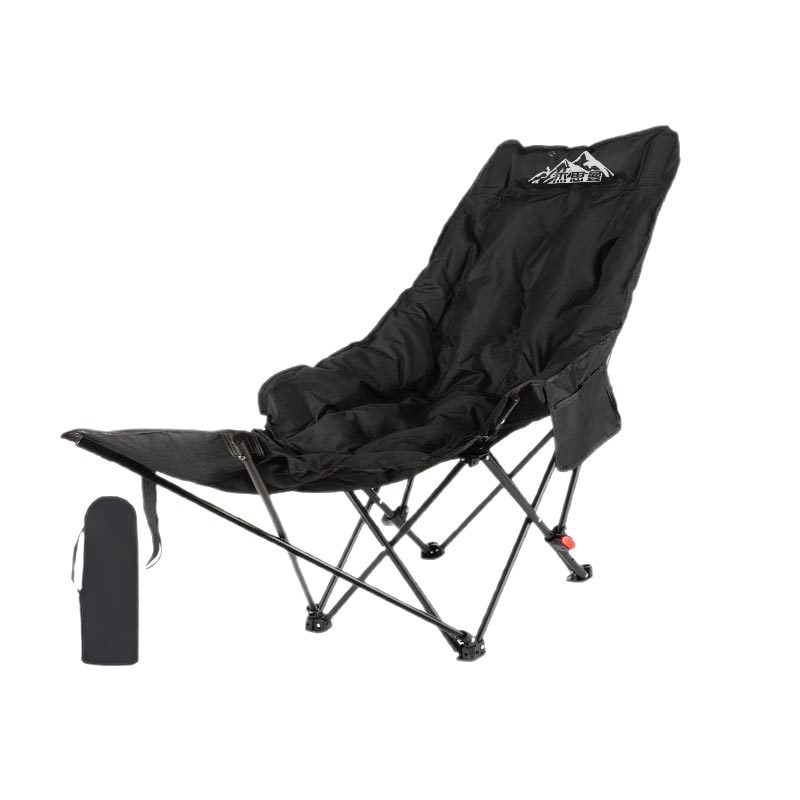 Outdoor folding chair, portable, thickened with cotton, moon chair with footrests, suitable for sleeping and lying down, three-position adjustable lounge chair Item Picture
