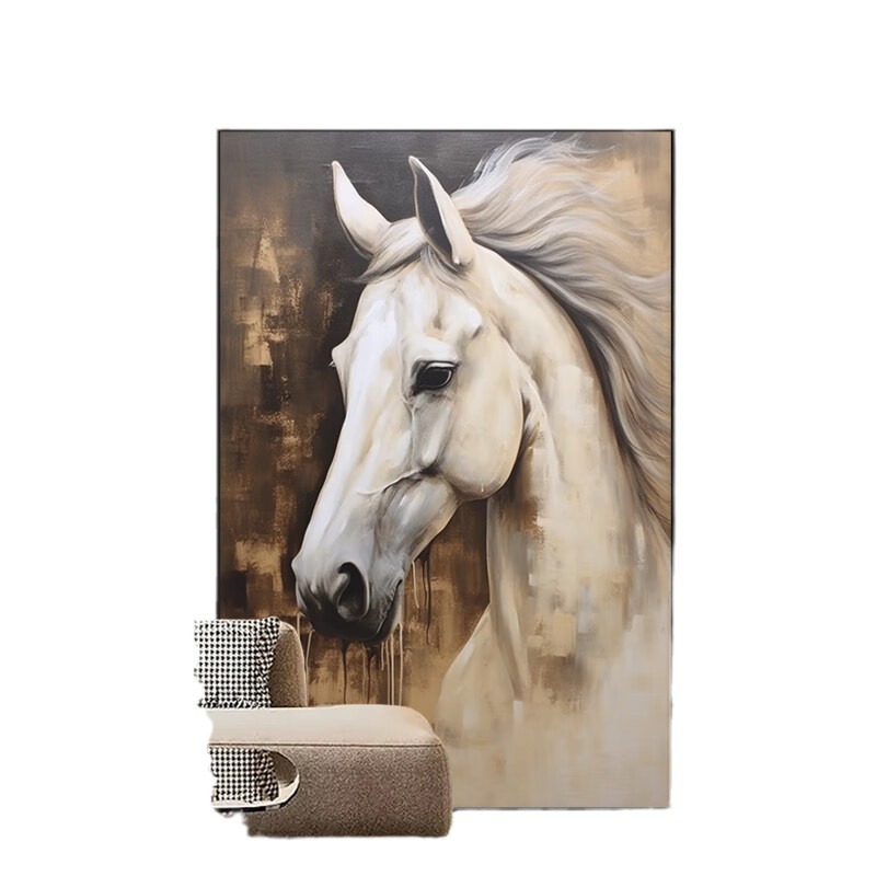 From the living room sofa background wall of the blood-sweating horse to the large-sized hanging paintings in the office and study of the successful boss Item Picture