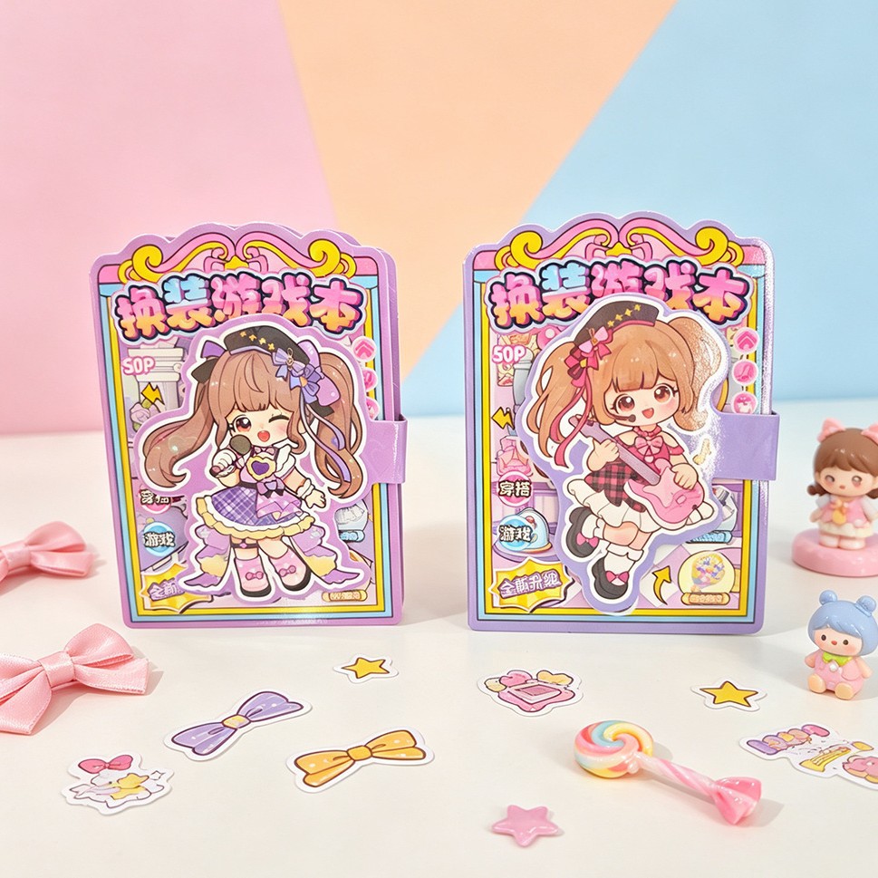 Cartoon pocket dress-up sticker book, children's cartoon dress-up Bean book, mini portable pocket book, no need for cutting gifts Application Scenario