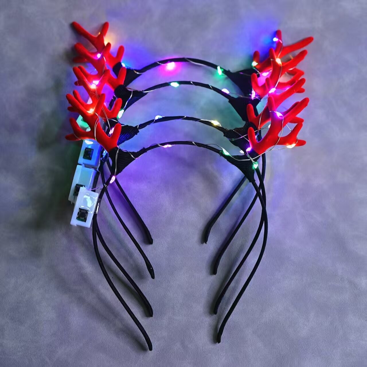 Christmas Antler hairband Korean version luminous antler hairband Glitter seven-color antler hairclip manufacturer Specification image