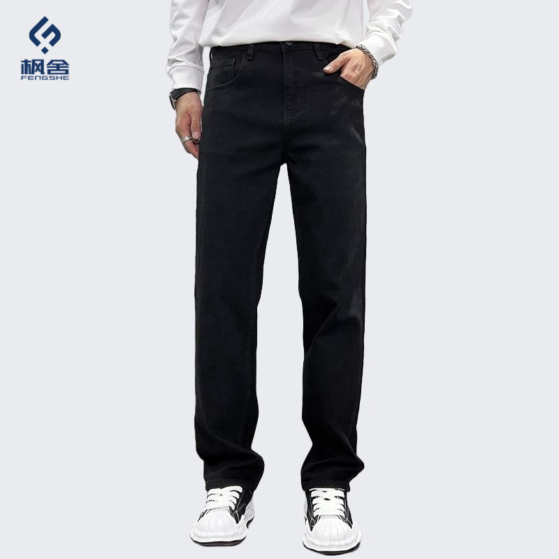 Best-selling men's wear /2025 Autumn/Winter new black jeans for men, loose and versatile straight-leg pants, casual trousers