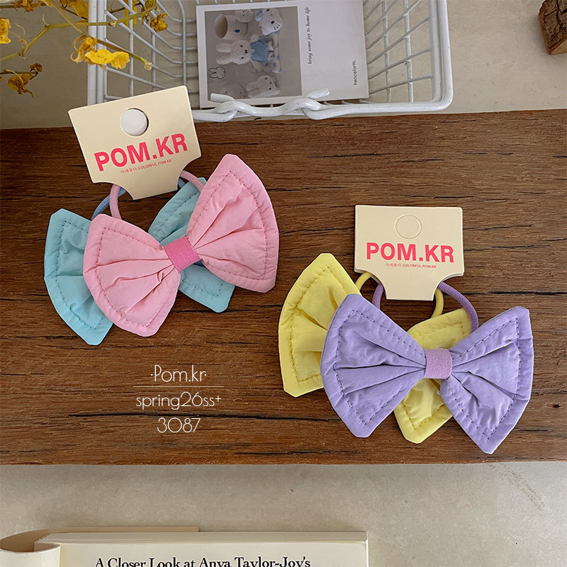 Spring's new colorful bow hair band, children's high-elasticity ponytail hair tie, no hair damage for babies, elastic band for girls