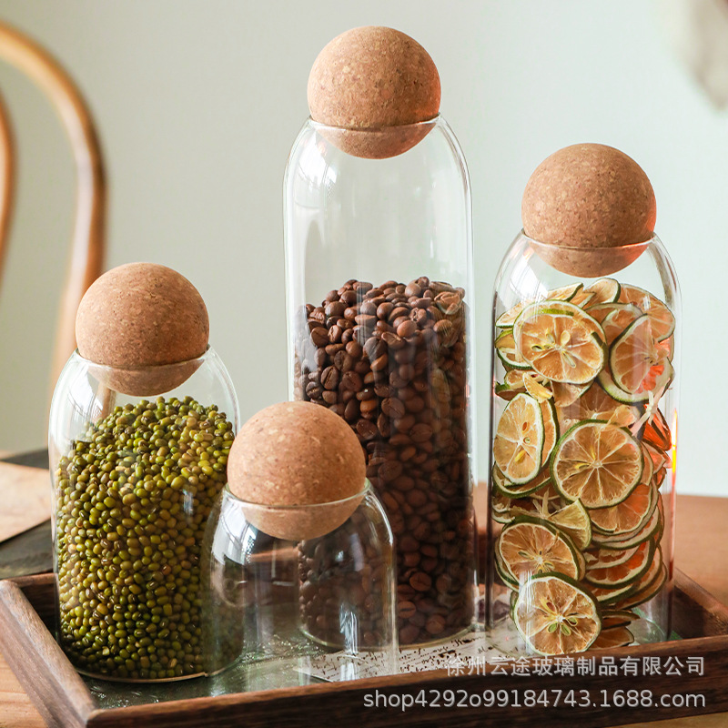 透明高硼硅玻璃密封罐家用厨房杂粮茶叶收纳咖啡豆储存罐现货批发