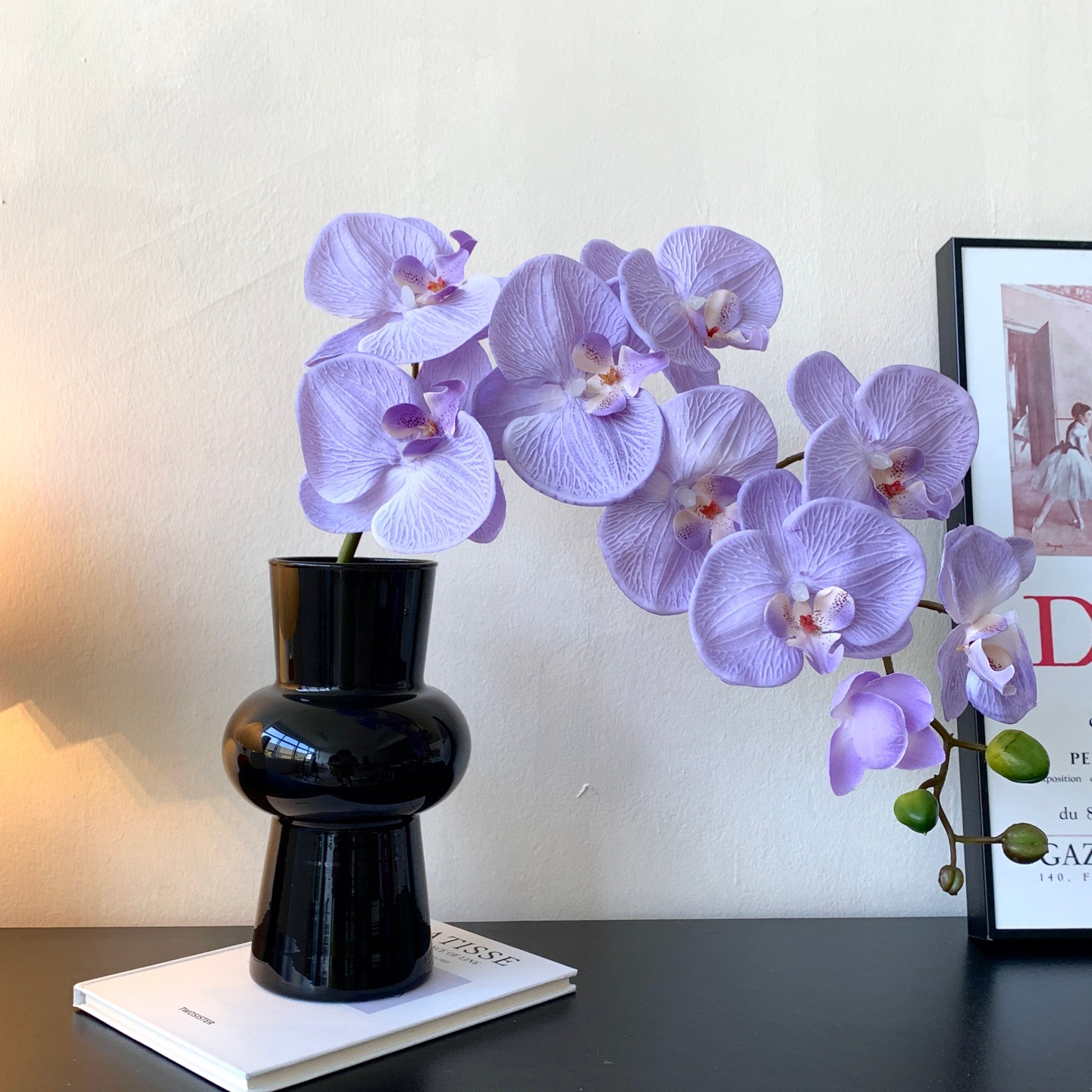 轻奢蝴蝶兰仿真花假花高级感逼真摆设花艺餐桌花摆花装饰插花摆件