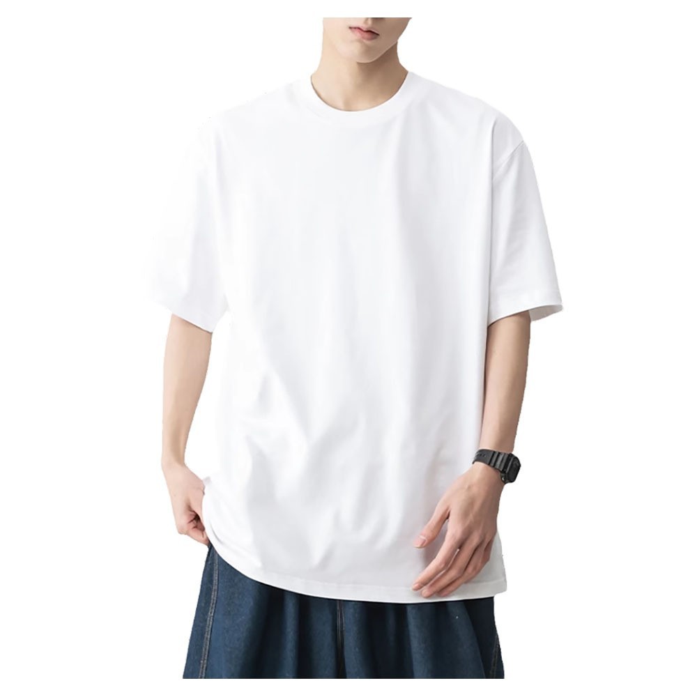 Wholesale short-sleeved T-shirt men's summer thin loose solid color casual top 2026 new style 230g pure cotton base layer Item Picture