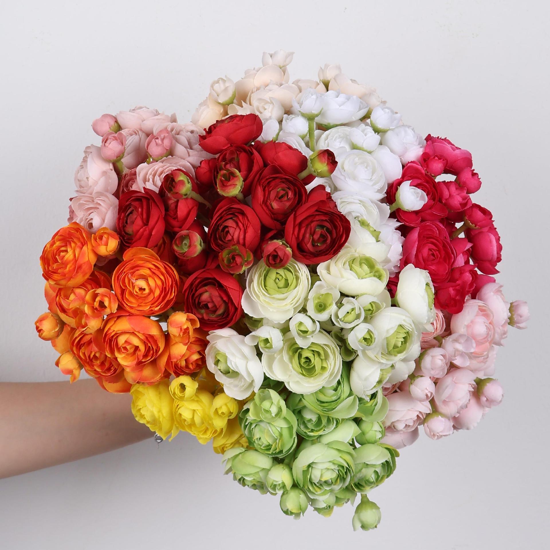 迷你露莲花露莲把束仿真花小茶玫花束假高级感家居装饰花婚庆绢花