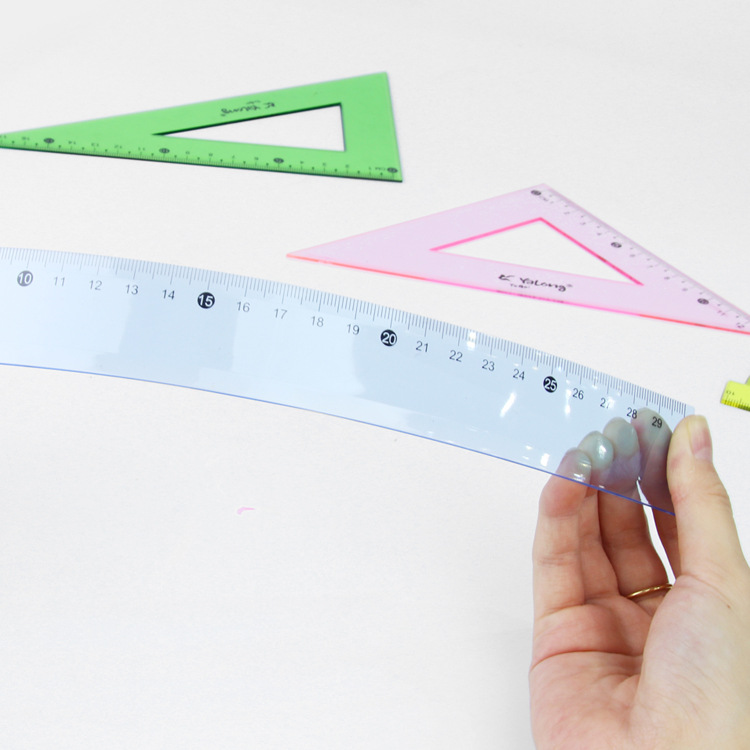 The Yalong Cross-border plastic 30 cm straightedge set is used as an Angle measuring tool Item Picture