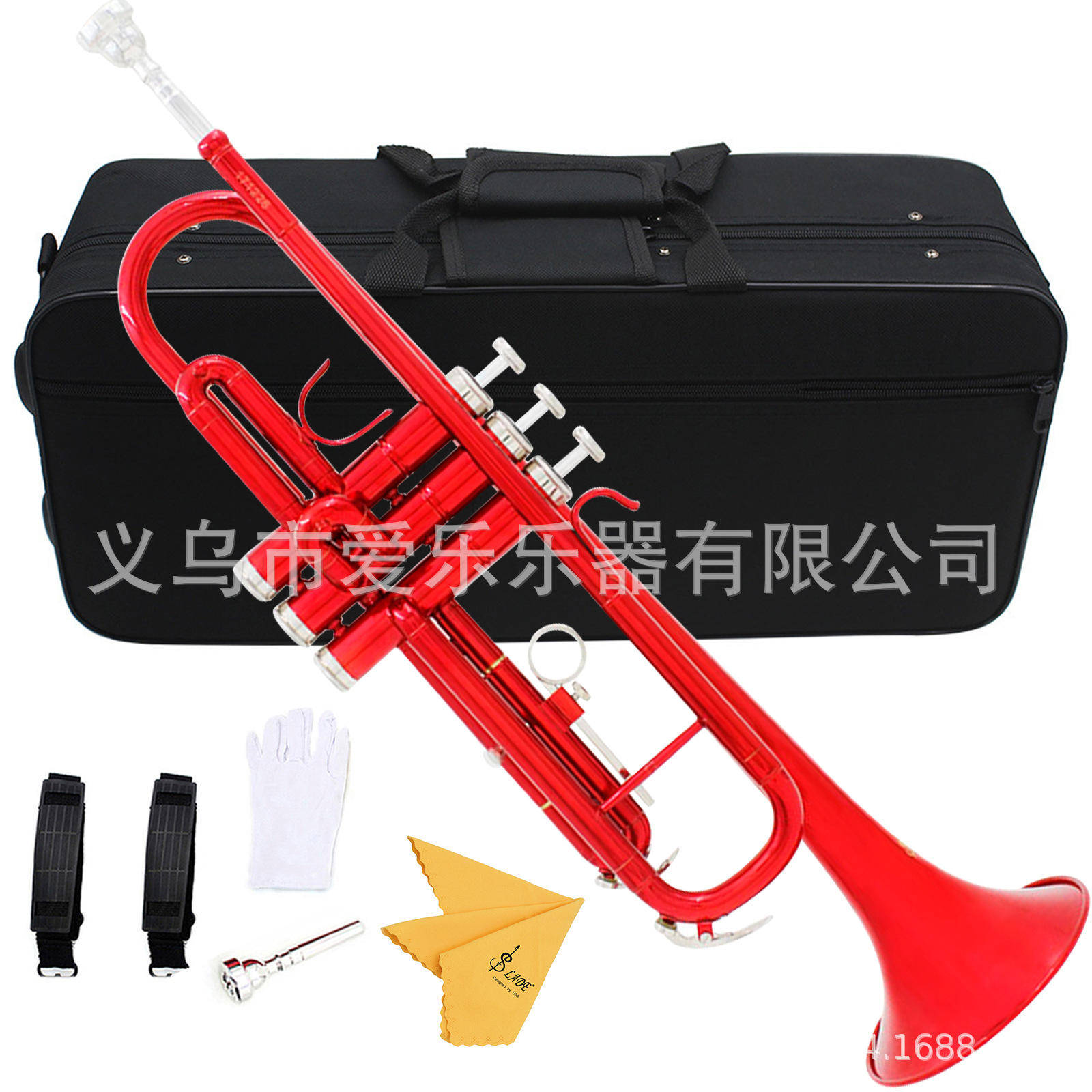 Wholesale wind band red trumpet instrument manufacturer, children and students perform B-flat three-note trumpet, drum and bugle corps instruments