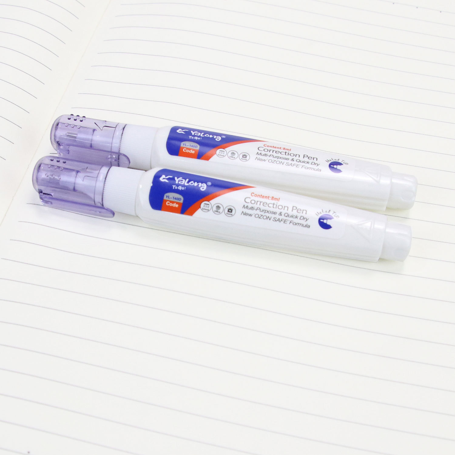 Yalong Cross-border Student wholesale Quick-drying smooth metal pen tip Correction pen High coverage white correction fluid details Picture