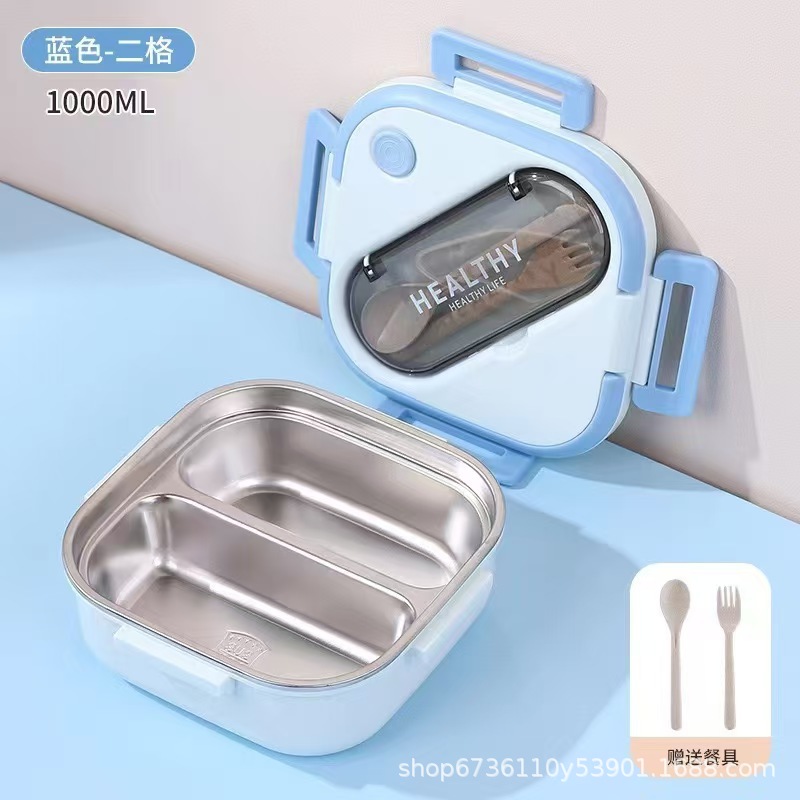 Cross-border ins plastic lunch boxes, student lunch boxes, microwave heating bento boxes, office workers' square lunch boxes with compartments Specification image