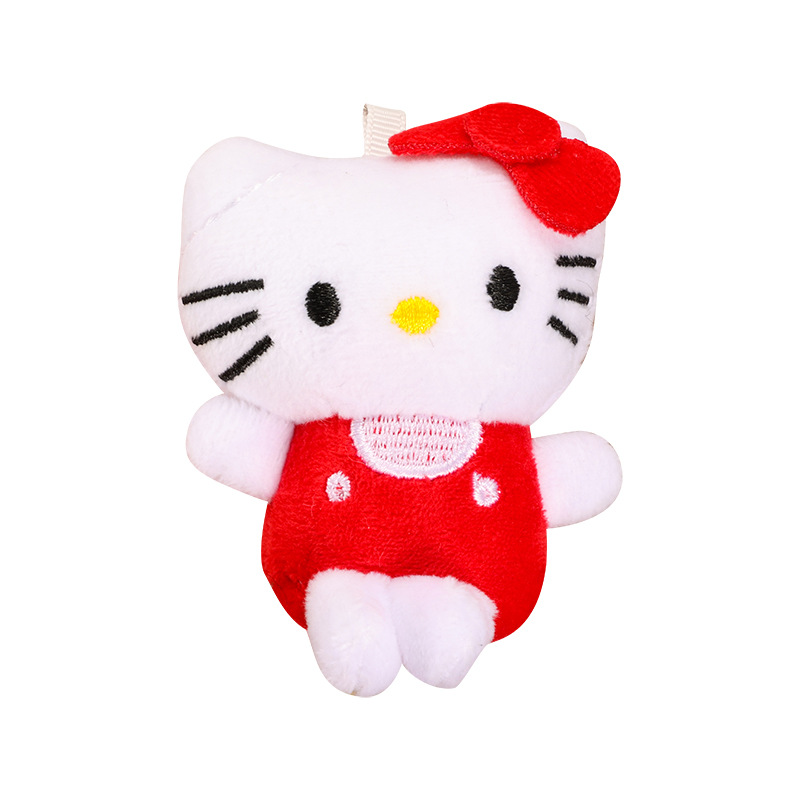 高颜值新款卡通可爱哈喽kitty饭团头套毛绒包挂件玩偶挂饰钥匙扣白底实物图