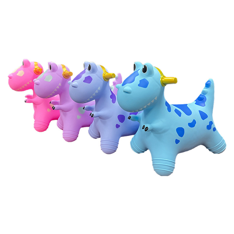 新款跳跳马彩绘跳跳马独角兽充气玩具儿童坐骑加厚皮马详情图5